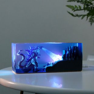 زیورآلات نور شب هدیه کودکانه سری Godzilla City Wars خلاقانه تجارت خارجی صنایع دستی مخلوط رزین اپوکسی تحویل 48 ساعته