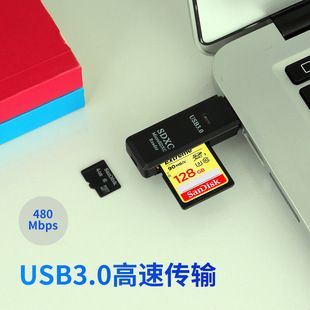 کارت خوان USB 3.0 دوکاره TF و SD دوربین و موبایل