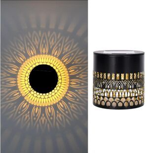 چراغ دیواری خورشیدی حیاط با طرح چرخ زندگی، ضدآب و سنسوردار