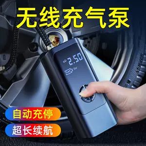 پمپ باد برقی بی‌سیم خودرو با نمایشگر دیجیتال و چراغ LED