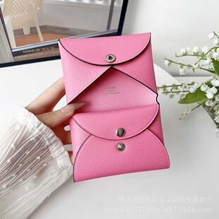 جای کارت چرمی PU شخصی و خلاقانه، جای کارت کوچک با ظرفیت بزرگ، جای کارت ویزیت کوچک نفیس، کیف دکمه ای ساده، مواد جدید، آستر لایکرا، قابل تنفس
