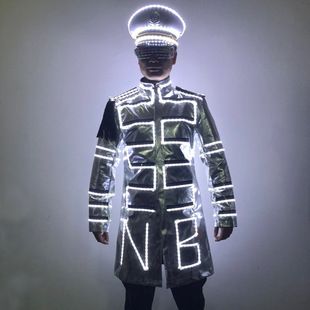 لباس نمایشی LED درخشان با نور سفید برای اجرای صحنه و بار