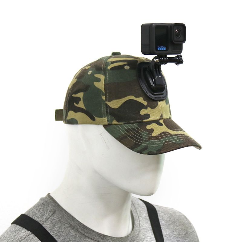 کلاه دوربین اکشن GOPRO استتار ماهیگیری در فضای باز کلاه آفتابگیر پرسپکتیو اول شخص لوازم جانبی تیراندازی پارچه