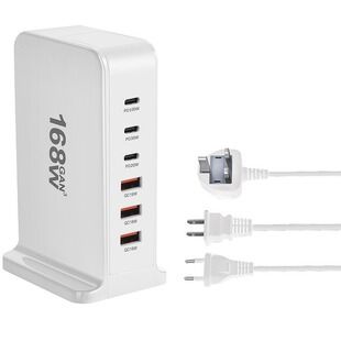 شارژر رومیزی ۱۶۸ واتی چند پورت USB-C و USB-A