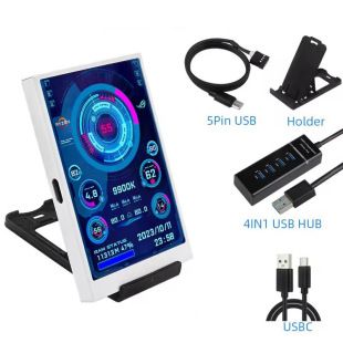 صفحه نمایش جانبی ۳.۵ اینچی IPS با USB Type-C برای کیس و مانیتورینگ