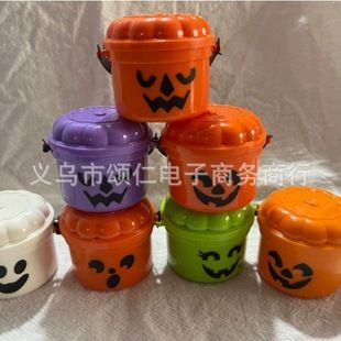 سطل هالووین چاپی با طرح کدو تنبل، باکس هدیه شکلات و آب نبات، ارسال ۴۸ ساعته