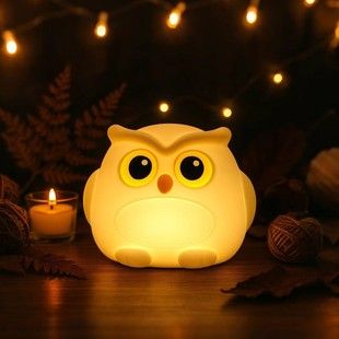 چراغ خواب سیلیکونی جغد با قابلیت ضربه‌ای و سنسور