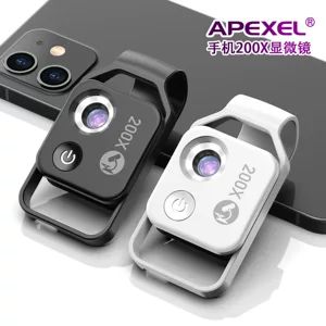 لنز میکروسکوپ تلفن همراه APEXEL ذره بین 200 برابر برای بررسی علمی کودکان در مورد زیست شناسی ذره بین با وضوح بالا در فضای باز