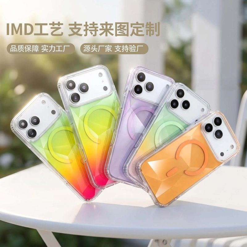 الماس سمفونی مناسب برای قاب گوشی iphone18promax crystal crystal apple 17 gradient color imd magnetic carging case محافظ گوشی موبایل...حجم فروش TOP10%