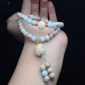 دستبند دوتایی سنگ طبیعی شوشان (چینی) به سبک مدرن و کلاسیک، ساده و مینیمال، لاکچری و شیک، هدیه زنانه