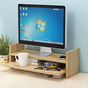 میز افزایش ارتفاع مانیتور اداری، جعبه دسکتاپ قابل تنظیم برای لپ‌تاپ و دسکتاپ، جعبه دارو