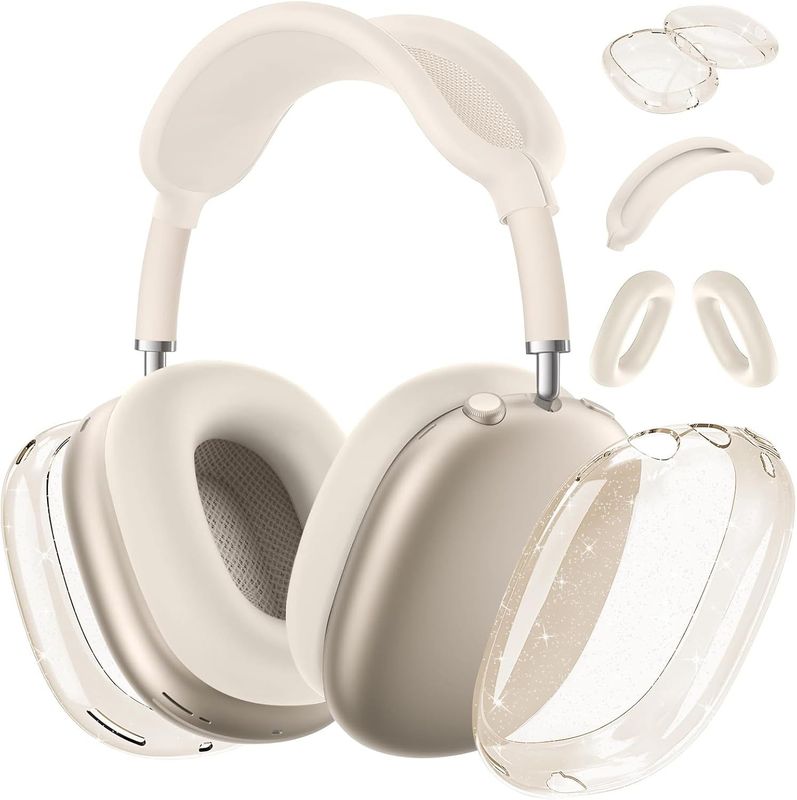 مناسب برای هدفون airpodsmax پوشش شفاف گوشی اپل سیلیکون نرم و شفاف سیلیکونی اپل پوشش سیلیکونی گوشی