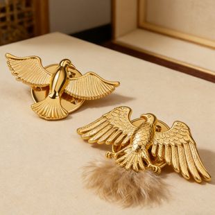 سنجاق سینه عقاب و کبوتر استیل ضدزنگ 18K طلا