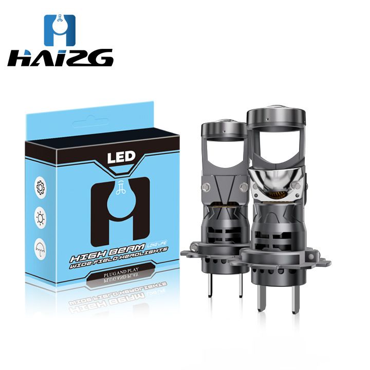 لامپ بزرگ LED خودرو U1 HAIZG با لنز اصلاح شده چراغ جلوی لنز چشم ماهی h7 رمزگشایی بدون نور LED استروبوسکوپی