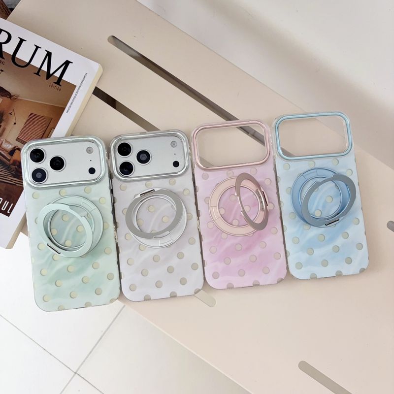 براکت چرخش 360 مناسب برای قاب گوشی موبایل Apple 18pro polka dot، محافظ تلفن همراه با پوسته مات مغناطیسی مغناطیسی آیفون 18 با گرادیان... حجم فروش TOP10%