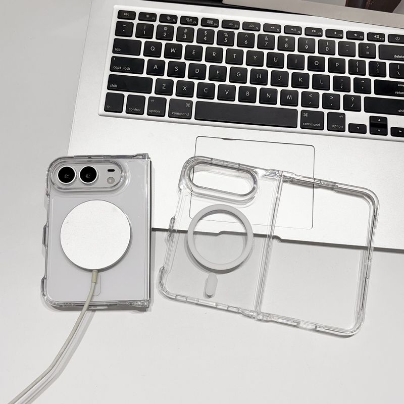 مناسب برای قاب گوشی iphone Duo، قاب شفاف مغناطیسی، تاشو اپل، مقاوم در برابر اشعه ماوراء بنفش، محافظ تلفن همراه اکریلیک زرد...حجم فروش TOP10%