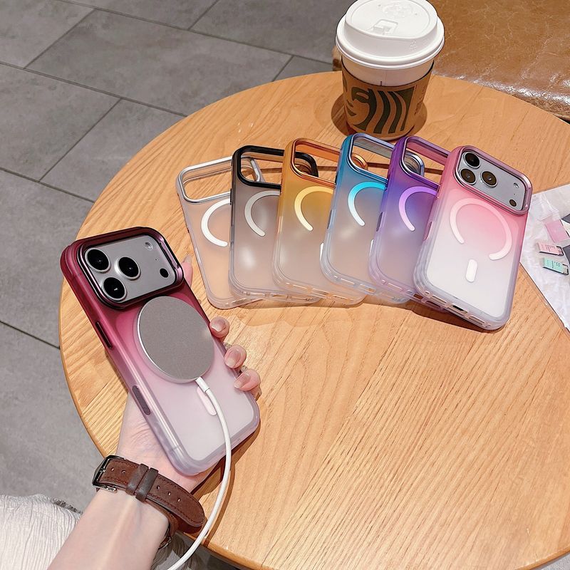 رنگ گرادیانت مات مناسب برای قاب 18 ساله گوشی موبایل، جای لنز، قاب مغناطیسی iphone18pro، محافظ گوشی موبایل دکمه Ai ضد اثر انگشت...حجم فروش TOP10%