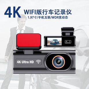 دوربین خودرو 4K دو لنز 1.97 اینچ با وایفای و اتصال موبایل