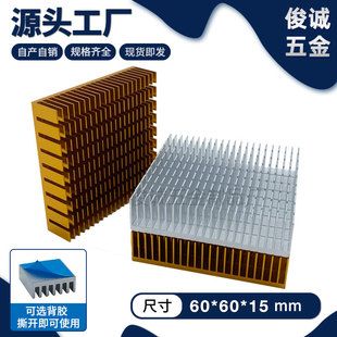 خنک‌کننده آلومینیومی 60x60x15 میلی‌متر برای CPU و چیپست با چسب حرارتی