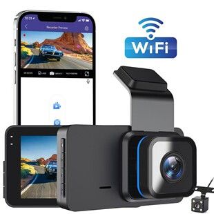 ضبط رانندگی دوگانه 3 اینچی بین مرزی دید در شب HD دید در شب WIFI جلو و عقب تصویر معکوس با لنز دوگانه اتصال تلفن همراه تحویل 48 ساعته
