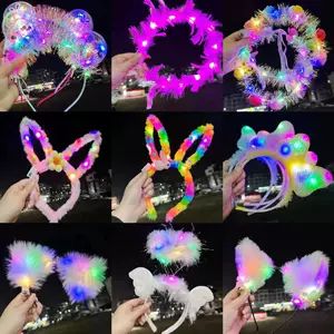 هدبند گوش خرگوشی دار با چراغ LED برای بازار شب