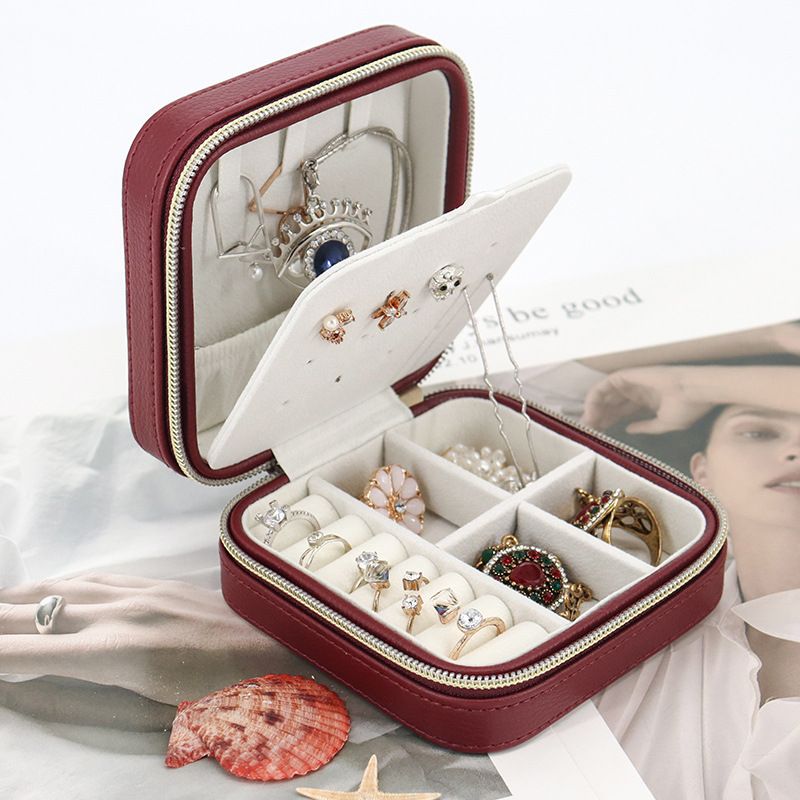 گوشواره جعبه جواهرات ساده PU چرم گوشواره جعبه جواهرات قابل حمل خلاقانه گوشواره گوشواره حلقه حلقه جعبه جواهر فروش عمده جعبه جواهر...فروش TOP10%