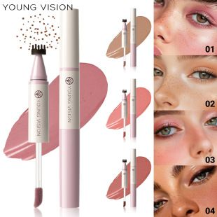 YOUNG VISION 4 رنگ دو سر رژگونه و ککومک، قلم مهر چندکاره، رنگ طبیعی
