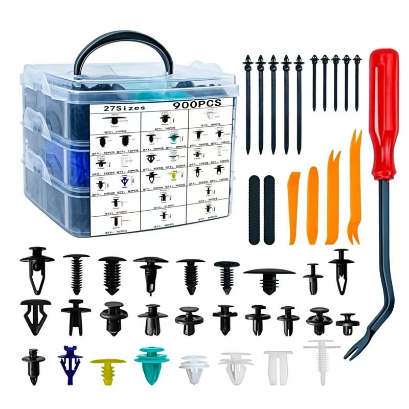 900/955 pcs اتومبیل جعبه دار جهانی گلگیر گلگیر پانل درب 27 نوع مجموعه پیچ گسترش