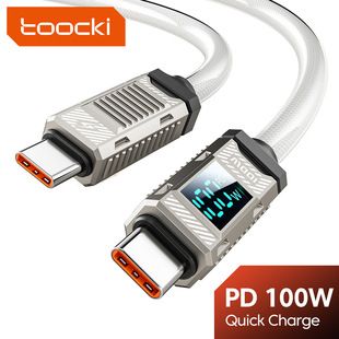 کابل شارژ Toocki PD100W با نمایشگر دیجیتال، آلیاژ روی، سازگار با هوآوی و اپل