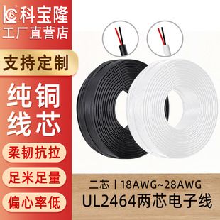 سیم برق دو هسته UL2464 استاندارد آمریکا 16 و 28 AWG با روکش محافظ