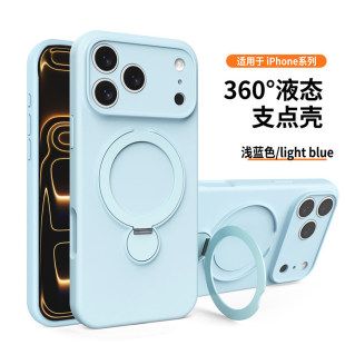 قاب سیلیکونی مایع iPhone 17 Pro Max با حلقه آهنربایی و پایه چرخان