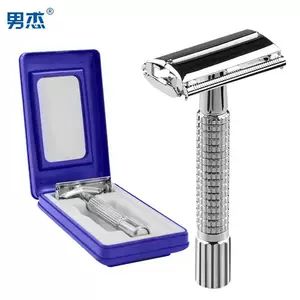 تیغ ریش تراش کلاسیک دو طرفه مردانه با بدنه فلزی ضد زنگ