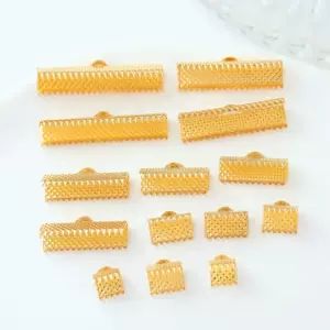 مهره اتصال ماشین طلای ۱۸ عیار آبطلا، مهره انتهایی زنجیر و بافت DIY، گیره تسمه طلای ۱۴ عیار B47