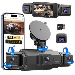 دوربین خودرو ۴ لنز ۳ اینچ وای‌فای با اتصال OBD و ضبط همزمان ۱۰۸۰p