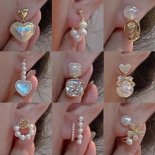 گوشواره مروارید لوکس با سوزن نقره S925 و سنگ زیرکونیا، زنانه