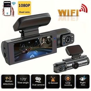 دوربین خودرو وایفای ۲۰۲۴ دو لنز جلو و عقب با کیفیت Full HD
