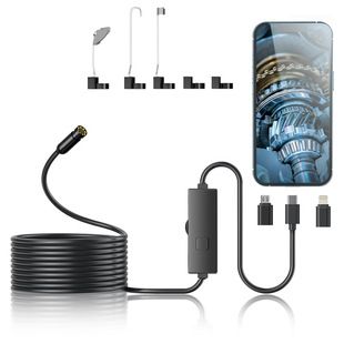 اندوسکوپ صنعتی نیمه‌سخت با نور و دوربین HD برای موبایل