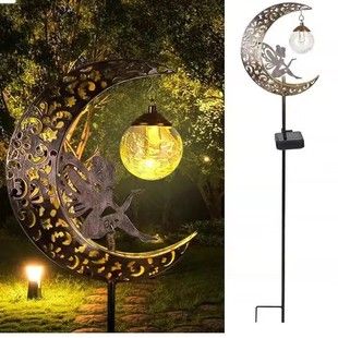 چراغ خورشیدی تزئینی باغی به شکل گل پری، آهنی، ضدآب، LED