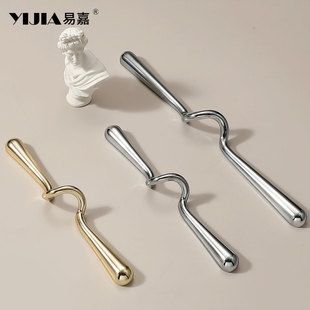 دستگیره موجی فرانسوی طلایی نقره‌ای کابینت و کشو
