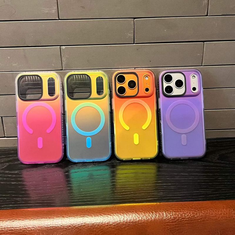 پوست رنگارنگ مناسب برای لیزر گرادیانت قاب گوشی موبایل iphone18pro لیزر IMD پوسته مغناطیسی مات مات شده Apple 17promax