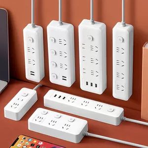 سوکت چند منظوره USB دار با سیم بلند و کلید مستقل