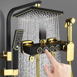 ست دوش برنجی با سری افزایش فشار برای حمام