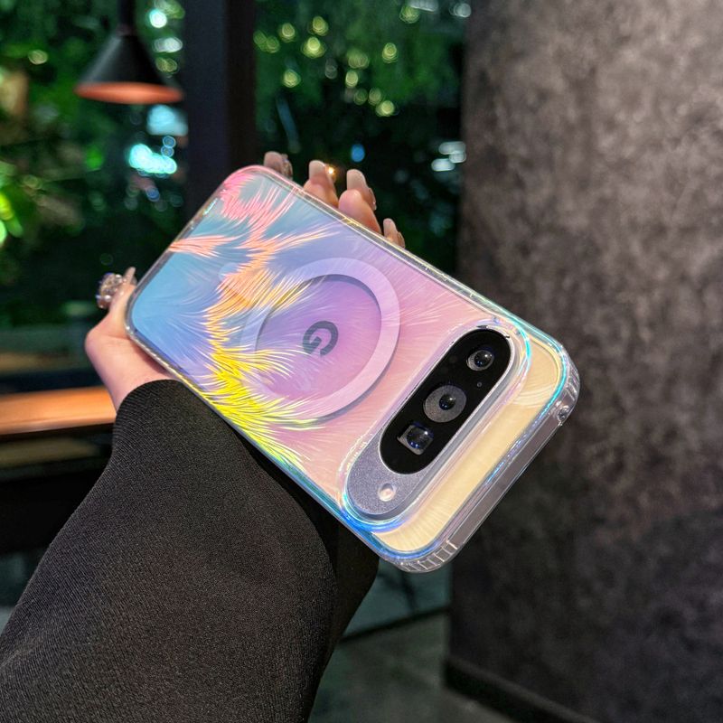 مناسب برای قاب گوشی Google 11pro، آبکاری رنگ پر، لیزر مغناطیسی رنگارنگ Google9/10Pro، محافظ تلفن همراه Pixel10a... حجم فروش TOP10%