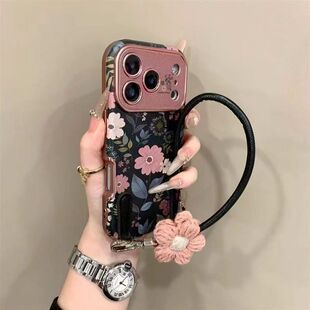 دیزی صورتی چرم یکپارچهسازی با سیستمعامل پاییز و زمستان مناسب برای قاب گوشی موبایل iPhone17pro Apple 16pro پنجره بزرگ 15pr مختلط دسته ای تحویل 48 ساعته