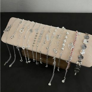 دستبند نقره S925 یخی، لایه‌ای و لوکس، ساده و شیک، مناسب هدیه و استفاده روزانه