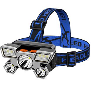 چراغ پیشانی LED پنج‌نوری شارژی USB برای دوچرخه‌سواری و ماهیگیری