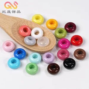 مهره‌های رنگارنگ چرتکه‌ای سوراخ‌دار برای ساخت دستبند، گردنبند موبایل، آویز، کش مو و اکسسوری کودک