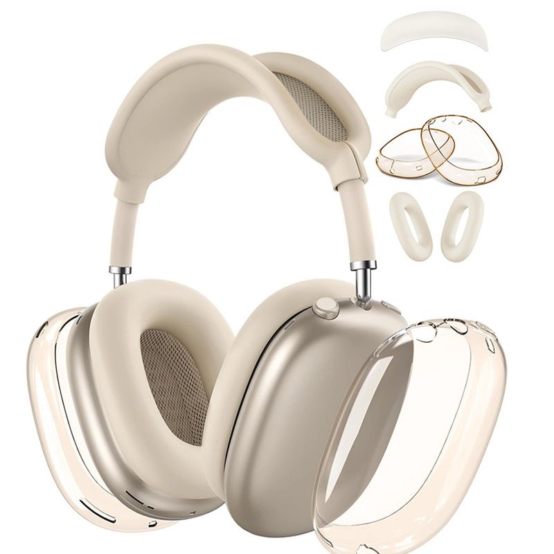 مناسب برای پوشش محافظ پوسته هدفون Apple Airpods Max tpu سیلیکون پوشش محافظ شفاف پوشش هدفون کاور سه تکه ست گوشی