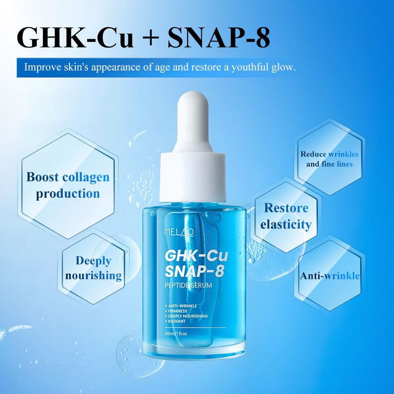 اسانس پپتید مس آبی MELAO Blue Copper Peptide Essence Ghk Cu SNAP-8 تعمیر مایع اصلی اسانس صورت سفت کننده مرطوب کننده اسانس مایع فروش برتر 10%