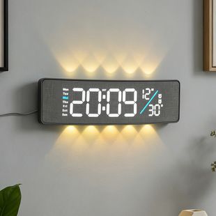 ساعت دیواری چوبی مدرن با نمایشگر LED و آلارم